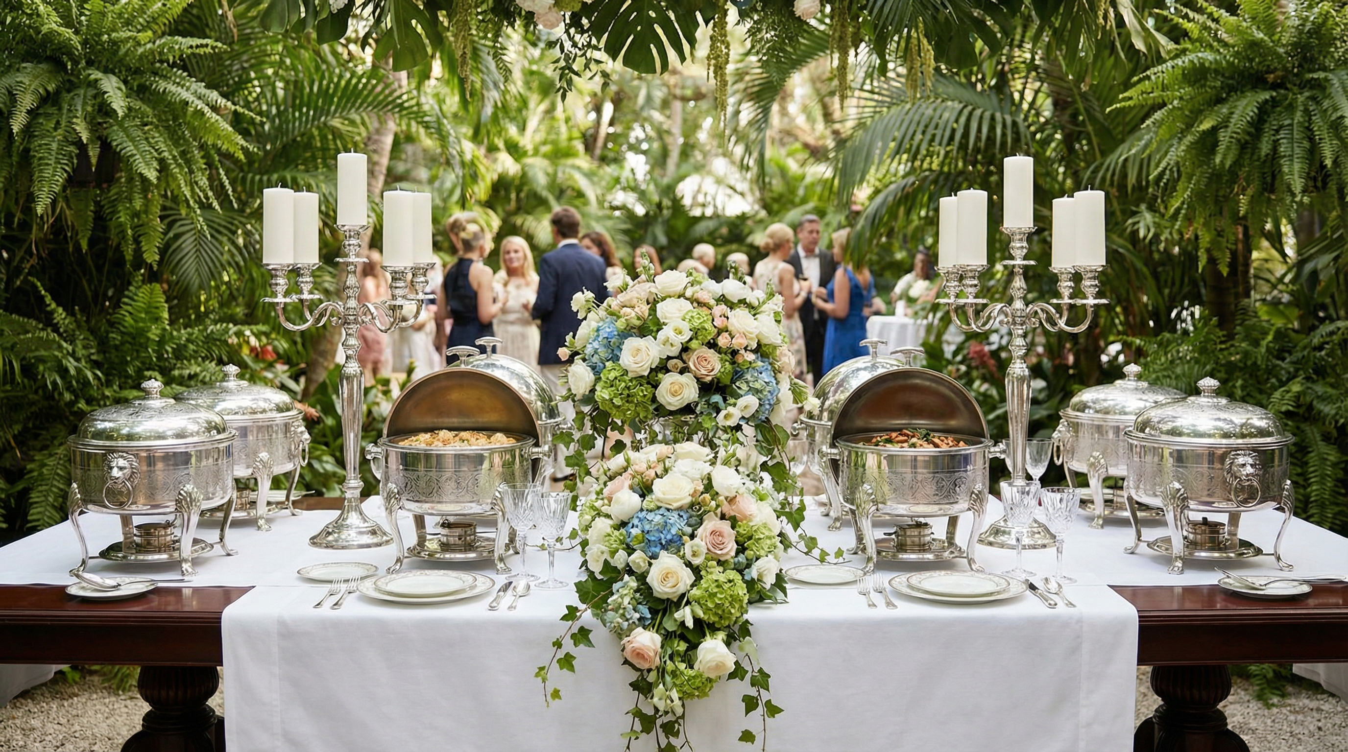 Garden party brunch setup