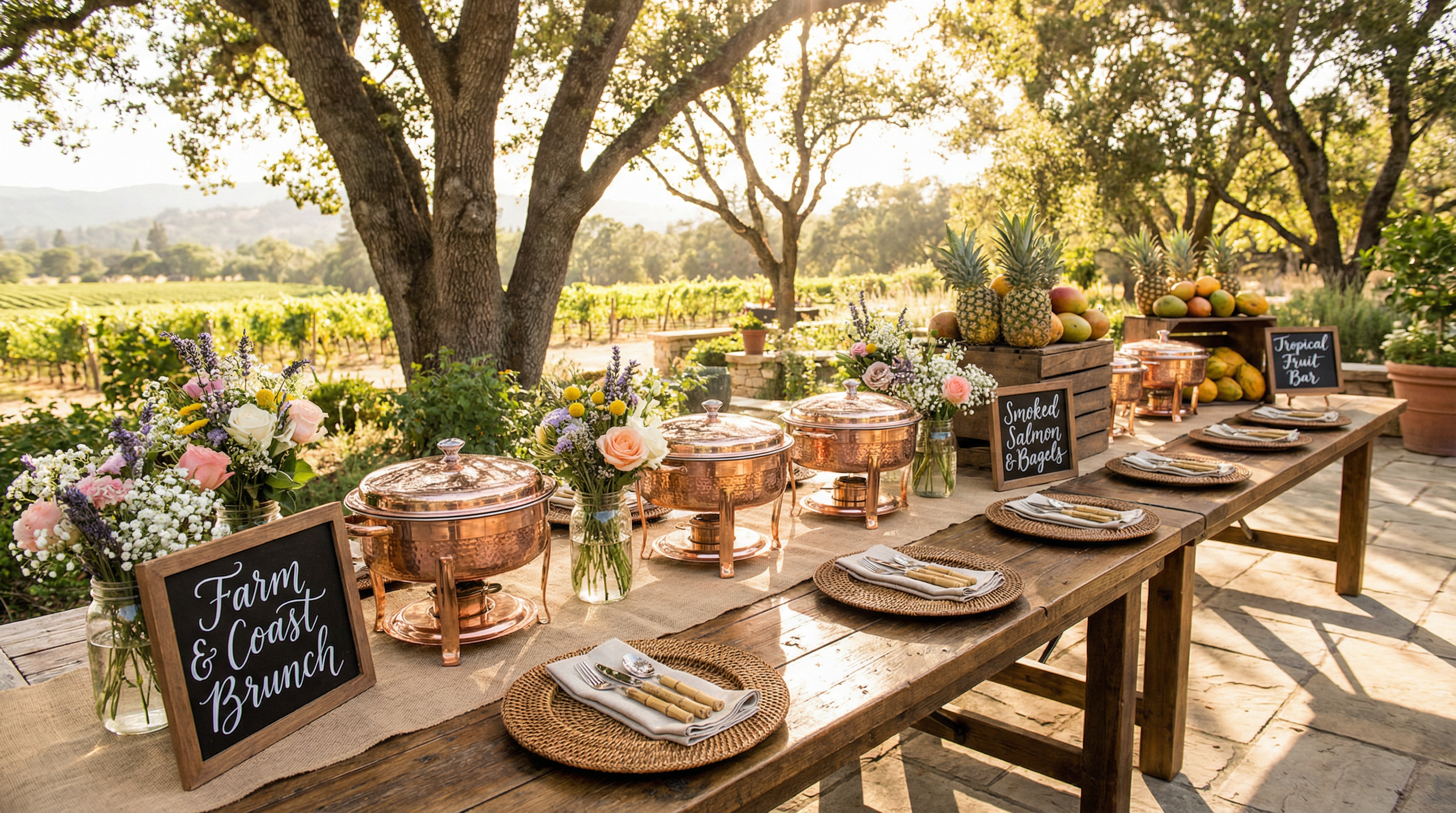 Rustic brunch setup