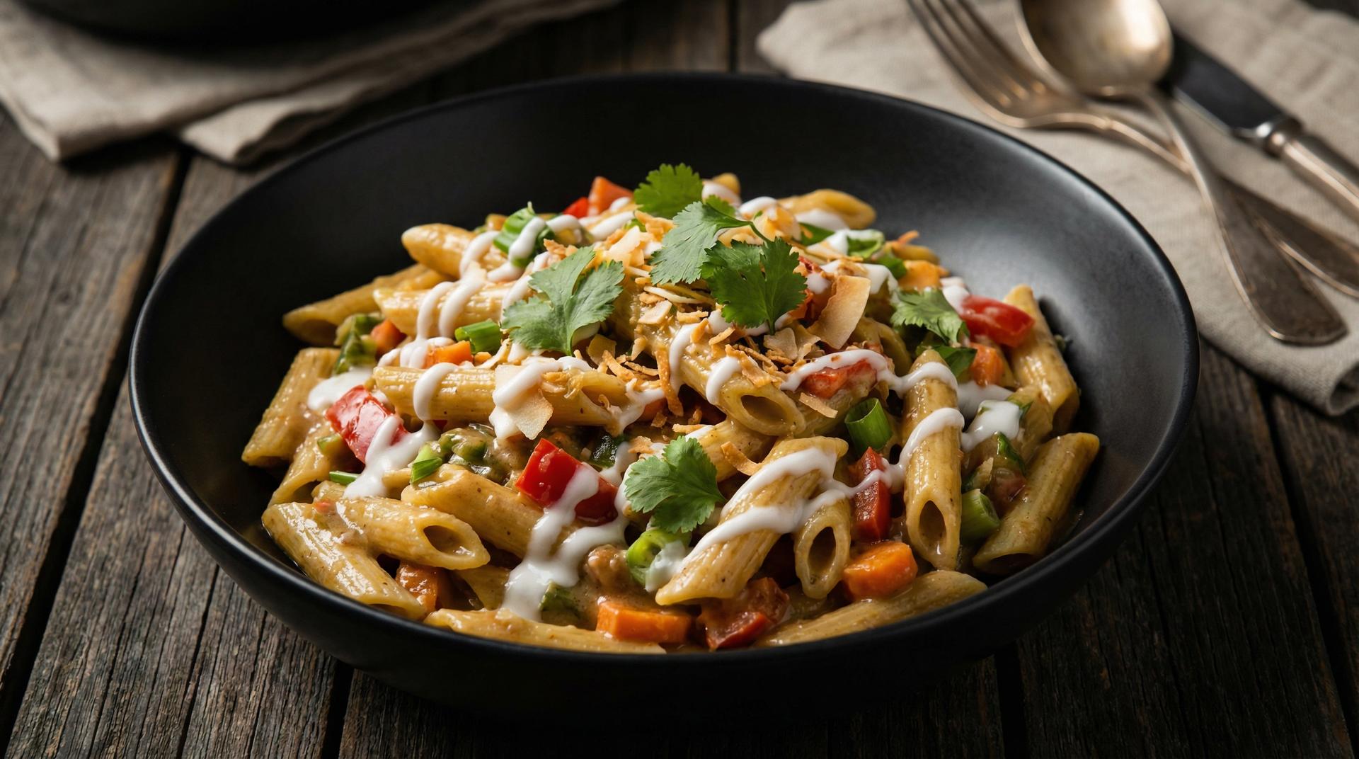 Jerk Vegetable Penne Pasta in Coconut Sauce (VG/VEG)