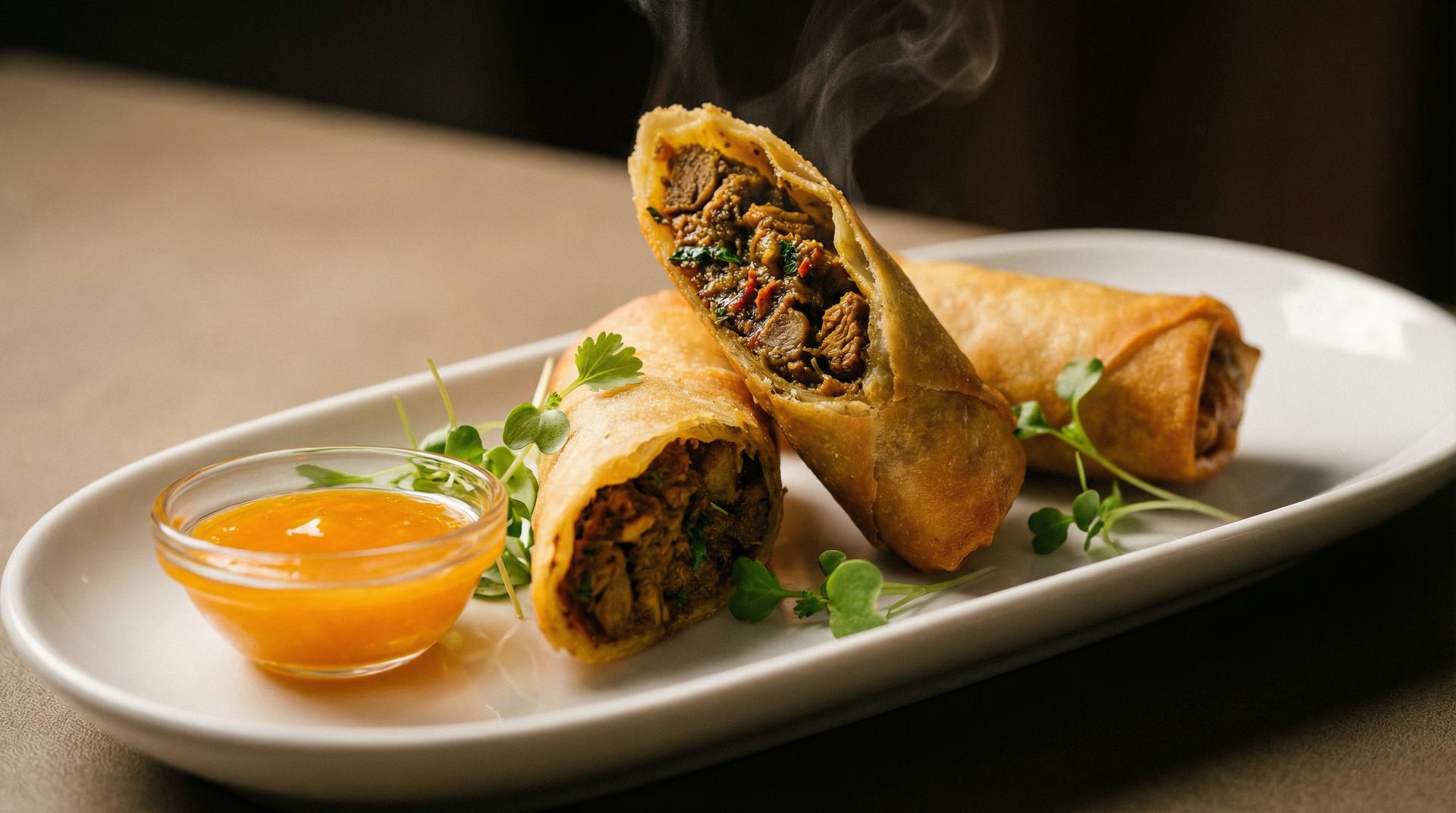 Curried Goat Springrolls