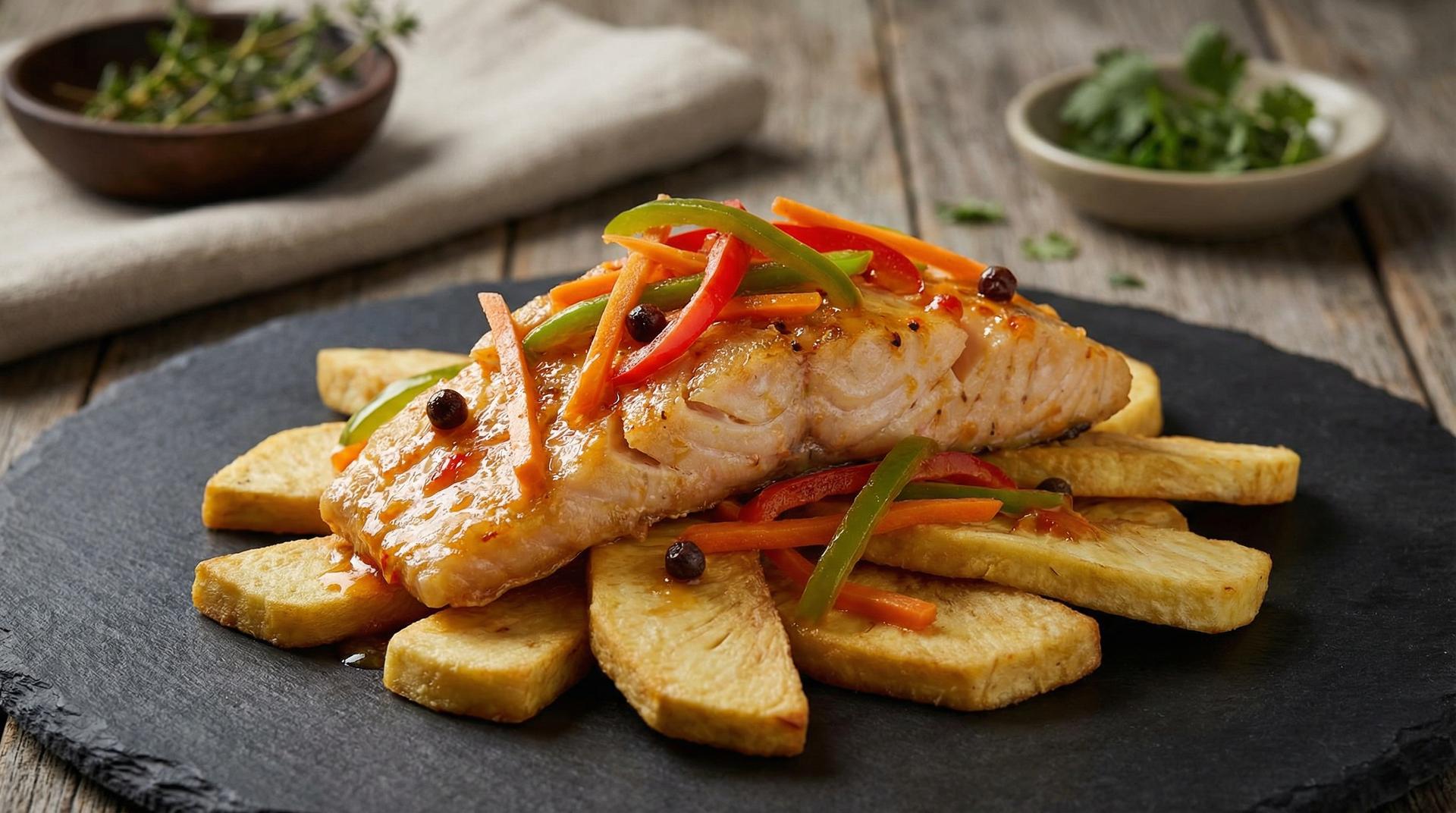 Esco Saltfish on Breadfruits Chips