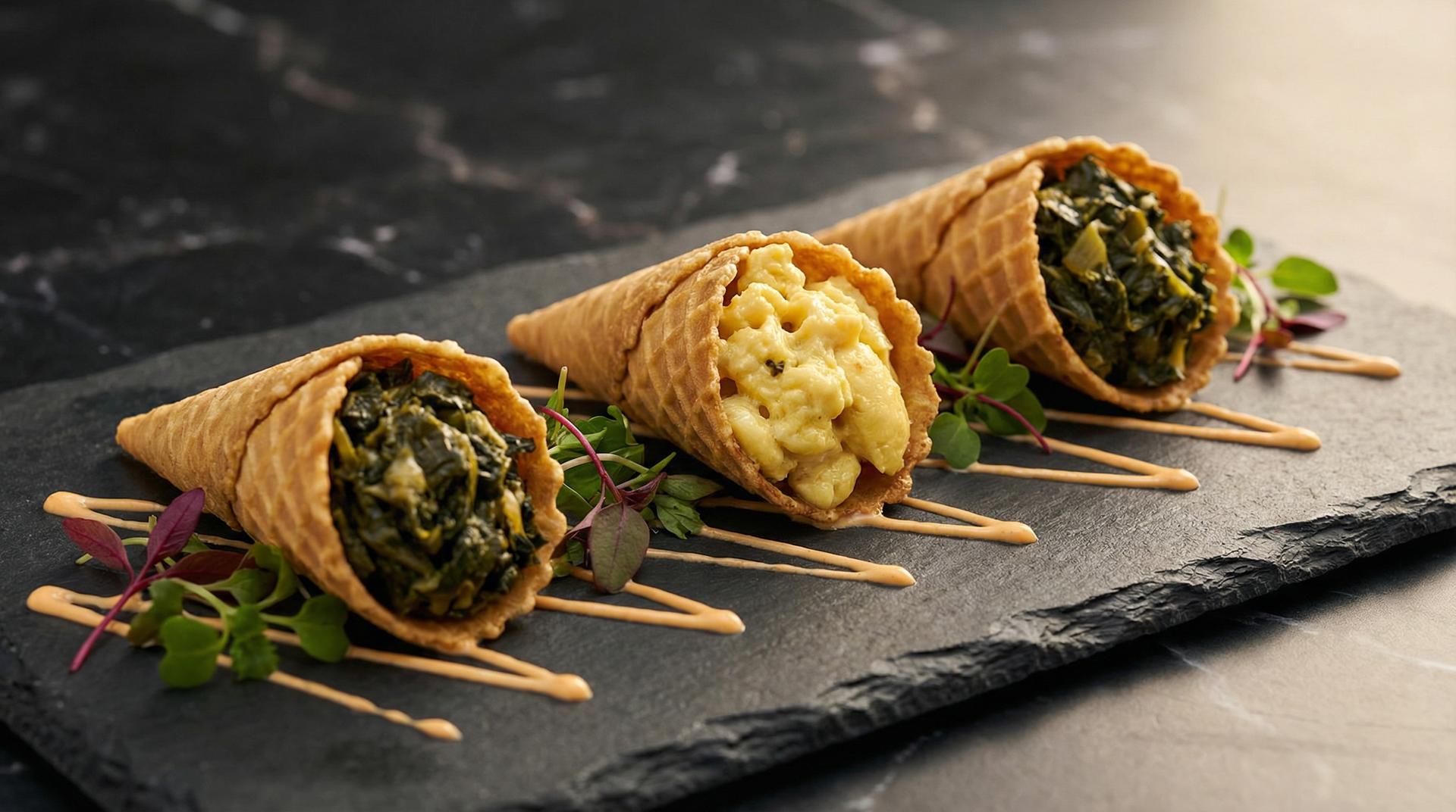 Cocktail Cones (Ackee/Callaloo) [VG/VEG]
