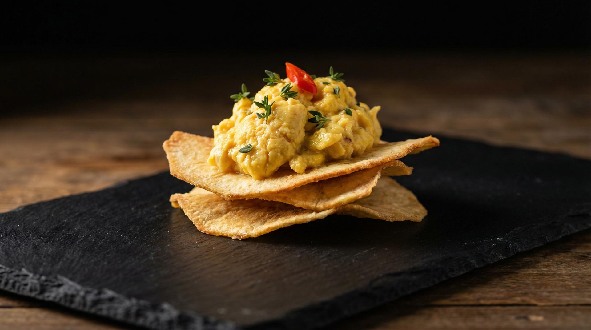 Ackee on Breadfruit Chips [VG/VEG/GF]